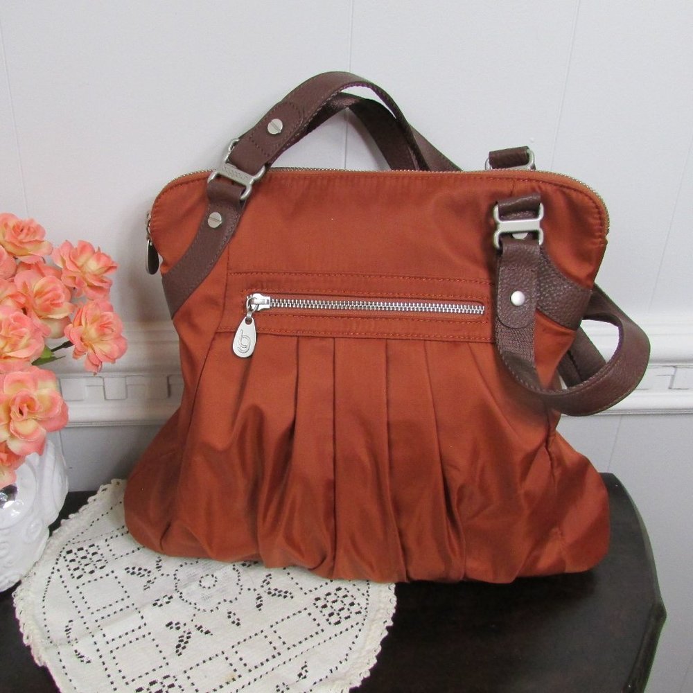 Baggallini Burnt Umber Pleated Handbag